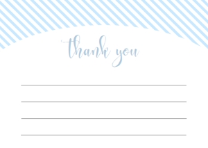 STR-BLU-10-B1249 - STRIPE - BLUE - THANK YOU CARD - A6: STR-BLU-10-B1256 - STRIPE - BLUE - BABY SHOWER GAME BUNDLE