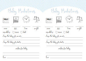 STR-BLU-10-B1250 - STRIPE - BLUE - BABY PREDICTIONS GAME - A4: STR-BLU-10-B1256 - STRIPE - BLUE - BABY SHOWER GAME BUNDLE