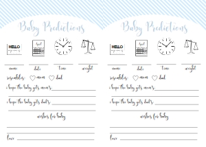 STR-BLU-10-B1250 - STRIPE - BLUE - BABY PREDICTIONS GAME - LETTER: STR-BLU-10-B1256 - STRIPE - BLUE - BABY SHOWER GAME BUNDLE