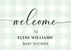 GIN-GRE-3-B011-GINGHAM GREEN - WELCOME SIGN - LANDSCAPE - A1: GIN-GRE-3-B011-GINGHAM GREEN - WELCOME SIGN - LANDSCAPE