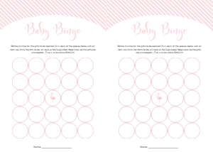 STR-PNK-10-B1204 - STRIPE - PINK - BABY BINGO GAME - LETTER: STR-PNK-10-B1256 - STRIPE - PINK - BABY SHOWER GAME BUNDLE