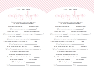 STR-PNK-10-B1245 - STRIPE - PINK - NURSERY RHYME GAME - LETTER: STR-PNK-10-B1256 - STRIPE - PINK - BABY SHOWER GAME BUNDLE