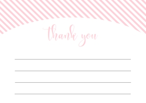 STR-PNK-10-B1249 - STRIPE - PINK - THANK YOU CARD - A6: STR-PNK-10-B1256 - STRIPE - PINK - BABY SHOWER GAME BUNDLE