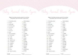 STR-PNK-10-B1246 - STRIPE - PINK - BABY ANIMAL NAME GAME - A4: STR-PNK-10-B1256 - STRIPE - PINK - BABY SHOWER GAME BUNDLE