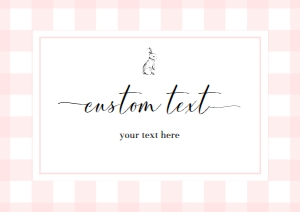 GIN-PNK-7-B504 - GINGHAM - PINK - CUSTOM TEXT SIGN - A4: GIN-PNK-7-B504 - GINGHAM - PINK - CUSTOM TEXT SIGN