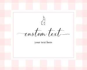GIN-PNK-7-B504 - GINGHAM - PINK - CUSTOM TEXT SIGN - 8" x 10": GIN-PNK-7-B504 - GINGHAM - PINK - CUSTOM TEXT SIGN
