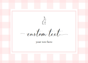 GIN-PNK-7-B504 - GINGHAM - PINK - CUSTOM TEXT SIGN - 5" x 7": GIN-PNK-7-B504 - GINGHAM - PINK - CUSTOM TEXT SIGN
