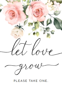 DAR-PNK-7-B1336 - DARCY FLORAL - PINK - LET LOVE GROW SIGN - A4: DAR-PNK-6-B1336 - DARCY FLORAL - PINK - LET LOVE GROW FAVOUR TAG