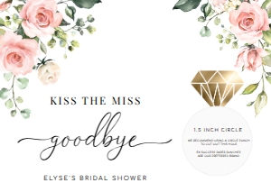 DAR-PNK-6-B330 - DARCY FLORAL - PINK - KISS THE MISS GOODBYE CARD - A6: DAR-PNK-6-B330 - DARCY FLORAL - PINK - KISS THE MISS GOODBYE CARD