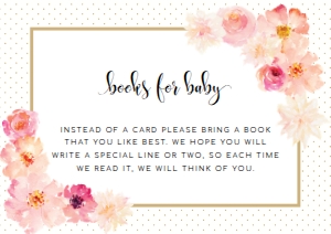ABV-WHT-2-B1348 - ABBIEVILLE FLORAL - WHITE - BOOKS FOR BABY CARD - A7: ABV-WHT-1-B1350 - ABBIEVILLE FLORAL - WHITE - BABY SHOWER INVITATION SUITE