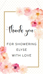 ABV-WHT-6-B1346 - ABBIEVILLE FLORAL - WHITE - THANK YOU FAVOUR TAG - 1.75" x 3": ABV-WHT-6-B1346 - ABBIEVILLE FLORAL - WHITE - THANK YOU FAVOUR TAG