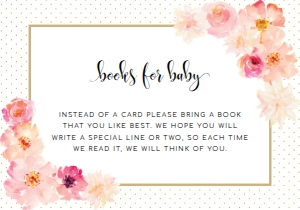 ABV-WHT-2-B1348 - ABBIEVILLE FLORAL - WHITE - BOOKS FOR BABY CARD - 3.5" x 5": ABV-WHT-1-B1350 - ABBIEVILLE FLORAL - WHITE - BABY SHOWER INVITATION SUITE