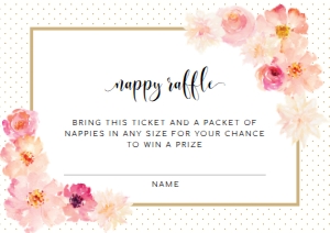 ABV-WHT-2-B1349 - ABBIEVILLE FLORAL - WHITE - DIAPER RAFFLE TICKET - A7: ABV-WHT-1-B1350 - ABBIEVILLE FLORAL - WHITE - BABY SHOWER INVITATION SUITE