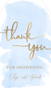 WAT-BLU-6-B329 - WATERCOLOUR BLUE - GOLD FOIL - THANK YOU FAVOUR TAGS - 1.75" x 3": WAT-BLU-10-B598 - WATERCOLOUR BLUE - GOLD - BABY SHOWER GAMES BUNDLE