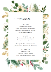 MER-WHT-12-B1277 - MERRIMENT CHRISTMAS - WHITE - MENU - A4: MER-WHT-12-B1277 - MERRIMENT CHRISTMAS - WHITE - MENU