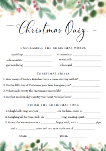 MER-WHT-10-B1393 - MERRIMENT CHRISTMAS - WHITE - CHRISTMAS QUIZ GAME - A5: MER-WHT-10-B1393 - MERIMENT CHRISTMAS - WHITE - CHRISTMAS QUIZ GAME