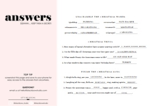 ANSWERS - CHRISTMAS QUIZ: MER-WHT-12-B1277 - MERRIMENT CHRISTMAS - WHITE - MENU