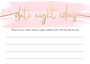 WAT-PNK-10-B588 - WATERCOLOUR PINK - GOLD FOIL - DATE NIGHT IDEAS CARDS - A6: WAT-PNK-10-B593 - WATERCOLOUR PINK - GOLD FOIL - BRIDAL SHOWER GAMES BUNDLE