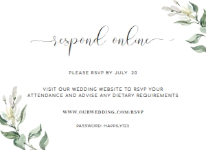 MUG-GRE-2-B154 - MUTED GREENERY - GREEN - RSVP CARD - 5.5" x 4": MUG-GRE-1-B156 - MUTED GREENERY - GREEN - WEDDING INVITATION SUITE