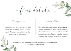 MUG-GRE-2-B155 - MUTED GREENERY - GREEN - DETAILS CARD - 5.5" x 4": MUG-GRE-1-B156 - MUTED GREENERY - GREEN - WEDDING INVITATION SUITE