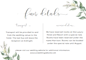 MUG-GRE-2-B155 - MUTED GREENERY - GREEN - DETAILS CARD - 3.5" x 5": MUG-GRE-1-B156 - MUTED GREENERY - GREEN - WEDDING INVITATION SUITE
