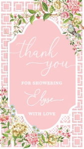 TRI-PNK-6-B1459 - TRIANON - PINK - THANK YOU FAVOUR TAG - 8cm x 4.5cm: TRI-PNK-6-B1459 - TRIANON - PINK - THANK YOU FAVOUR TAG