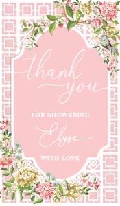 TRI-PNK-6-B1459 - TRIANON - PINK - THANK YOU FAVOUR TAG - 1.75" x 3": TRI-PNK-6-B1459 - TRIANON - PINK - THANK YOU FAVOUR TAG