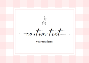 GIN-PNK-7-B504 - GINGHAM - PINK - CUSTOM TEXT SIGN - A2: GIN-PNK-7-B504 - GINGHAM - PINK - CUSTOM TEXT SIGN