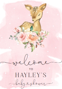 DEE-PNK-3-B1554 - OH DEER - PINK - WELCOME SIGN - A2: DEE-PNK-3-B1554 - OH DEER - PINK - WELCOME SIGN
