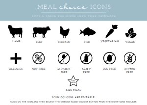 Meal Choice Icons: GIN-TAN-5-B3301 - GINGHAM - TAN TEDDY - PLACE CARDS
