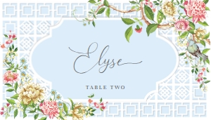 TRI-BLU-5-B1530 - TRIANON - BLUE - FLAT PLACE CARDS - 3.5" x 2": TRI-BLU-5-B1530 - TRIANON - BLUE - PLACE CARDS