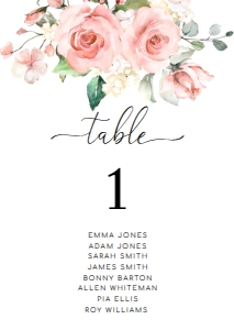 DAR-PNK-9-B046 - DARCY FLORAL PINK - TABLE NUMBERS - A6: DAR-PNK-9-B046 - DARCY FLORAL PINK - TABLE NUMBERS