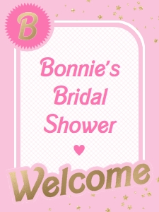 BAR-PNK-3-B1545 - BARBIE - PINK GOLD - WELCOME SIGN - 18" x 24": BAR-PNK-3-B1545 - BARBIE - PINK GOLD - WELCOME SIGN