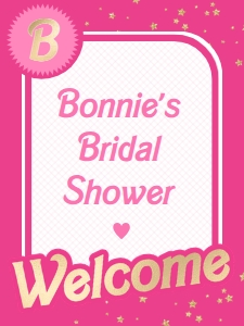 BAR-HPK-3-B1545 - BARBIE - HOT PINK GOLD - WELCOME SIGN - 18" x 24": BAR-HPK-3-B1545 - BARBIE - HOT PINK GOLD - WELCOME SIGN