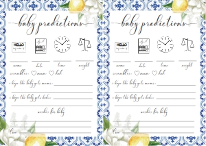 MED-BLU-10-B272 - THE MED - LEMONS - BABY PREDICTIONS - A4: MED-BLU-10-B279 - THE MED - LEMONS - BABY SHOWER GAMES BUNDLE