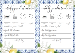 MED-BLU-10-B272 - THE MED - LEMONS - BABY PREDICTIONS - LETTER: MED-BLU-10-B279 - THE MED - LEMONS - BABY SHOWER GAMES BUNDLE