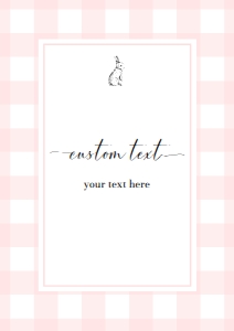 GIN-PNK-7-B504 - GINGHAM - PINK - CUSTOM TEXT SIGN - PORTRAIT - A4: GIN-PNK-7-B504 - GINGHAM - PINK - CUSTOM TEXT SIGN