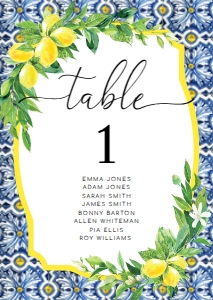 POS-BLY-9-B023-POSITANO BLUE TILE - LEMONS - TABLE NUMBERS - A6: POS-BLY-9-B023 - POSITANO BLUE TILE - LEMONS - TABLE NUMBERS