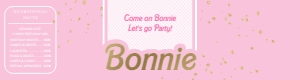 BAR-PNK-6-B1617 - BARBIE PARTY - PINK GOLD - WATER BOTTLE LABEL - 7.5" x 2": BAR-PNK-6-B1617 - BARBIE PARTY - PINK - WATER BOTTLE LABEL
