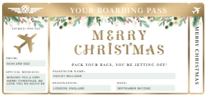MER-WHT-1-B1618 - MERRIMENT CHRISTMAS - WHITE - CHRISTMAS BOARDING PASS - DL: MER-WHT-1-B1618 - MERRIMENT CHRISTMAS - WHITE - CHRISTMAS BOARDING PASS