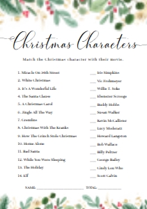MER-WHT-10-B1621 - MERRIMENT CHRISTMAS - WHITE - CHRISTMAS MOVIE CHARACTERS GAME - A5: MER-WHT-10-B1621 - MERRIMENT CHRISTMAS - WHITE - CHRISTMAS MOVIE CHARACTERS GAME
