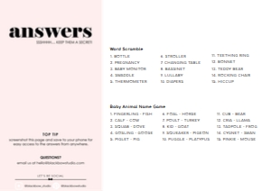 ANSWERS - BABY SHOWER BUNDLE_NEW: FER-BLU-10-B2691 - FERRAS BLOSSOM - BLUE - BABY SHOWER GAME BUNDLE
