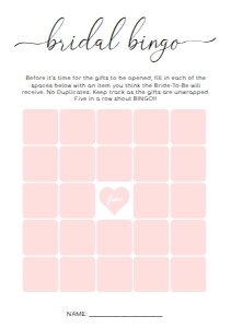 QSC-WHT-10-B1682 - QUINN SCRIPT - WHITE - BRIDAL BINGO GAME - A5: QSC-WHT-10-B1686 - QUINN SCRIPT - WHITE - BRIDAL SHOWER GAMES BUNDLE