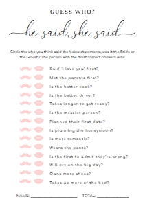 QSC-WHT-10-B1681 - QUINN SCRIPT - WHITE - GUESS WHO GAME - A5: QSC-WHT-10-B1686 - QUINN SCRIPT - WHITE - BRIDAL SHOWER GAMES BUNDLE