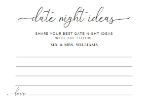QSC-WHT-10-B1684 - QUINN SCRIPT - WHITE - DATE NIGHT IDEAS CARD - 3.5" x 5": QSC-WHT-10-B1686 - QUINN SCRIPT - WHITE - BRIDAL SHOWER GAMES BUNDLE
