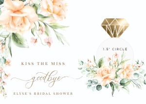 PPM-PEA-6-B1688 - PEMBERLEY PUMPKIN - PEACH - KISS THE MISS GOODBYE FAVOUR CARD - A6: PPM-PEA-6-B1688 - PEMBERLEY PUMPKIN - PEACH - KISS THE MISS GOODBYE FAVOUR CARD