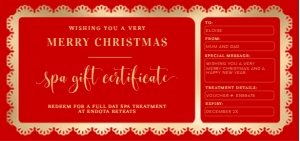 FSC-RED-1-B1705 - FANCY SCALLOP - RED GOLD - CHRISTMAS GIFT CERTIFICATE - DL: FSC-RED-1-B1705 - FANCY SCALLOP - RED GOLD - CHRISTMAS GIFT CERTIFICATE