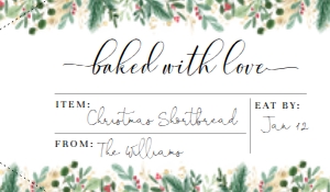 MER-WHT-6-B1709 - MERRIMENT CHRISTMAS - WHITE - HANDMADE BAKING TAG - 1.75" x 3": MER-WHT-6-B1709 - MERRIMENT CHRISTMAS - WHITE - HANDMADE BAKING TAG