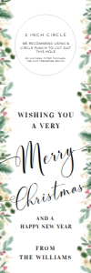 MER-WHT-6-B1711 - MERRIMENT CHRISTMAS - WHITE - WINE BOTTLE TAG - 3" x 9": MER-WHT-6-B1711 - MERRIMENT CHRISTMAS - WHITE - WINE BOTTLE TAG
