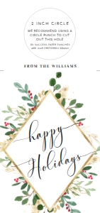 MER-WHT-6-B1712 - MERRIMENT CHRISTMAS - WHITE - HAPPY HOLIDAYS WINE BOTTLE TAG - DL: MER-WHT-6-B1712 - MERRIMENT CHRISTMAS - WHITE - HAPPY HOLIDAYS WINE BOTTLE TAG